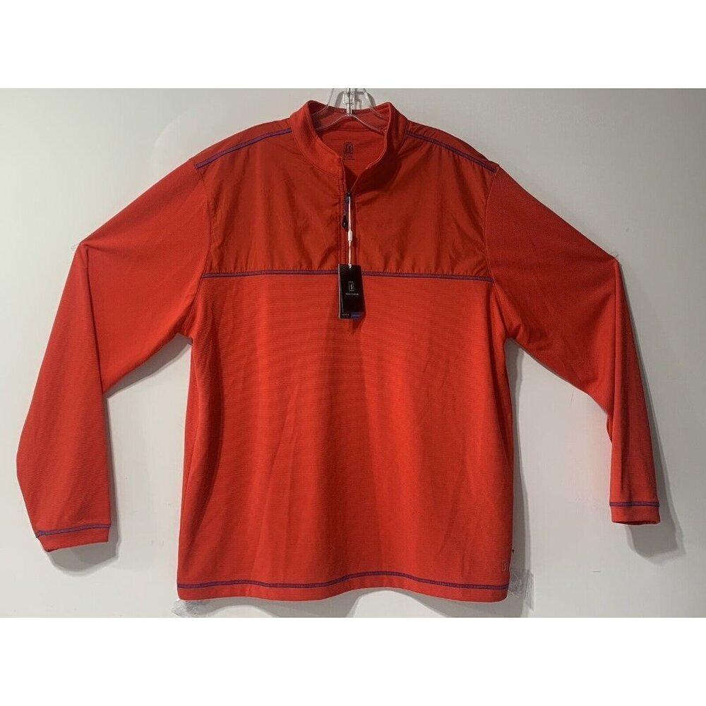 NWT - Men's XL Red PGA Tour Authentic Gear Red Quarter Zip Jacket Windbreaker